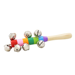 Wooden Baby Rattle Ring Handbell: Musical Educational Toy for Babies - Enhance Learning and Development - Mumzar.com