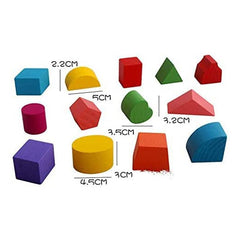 Huitich wooden shape sorting set for kids with colorful geometric blocks in various sizes