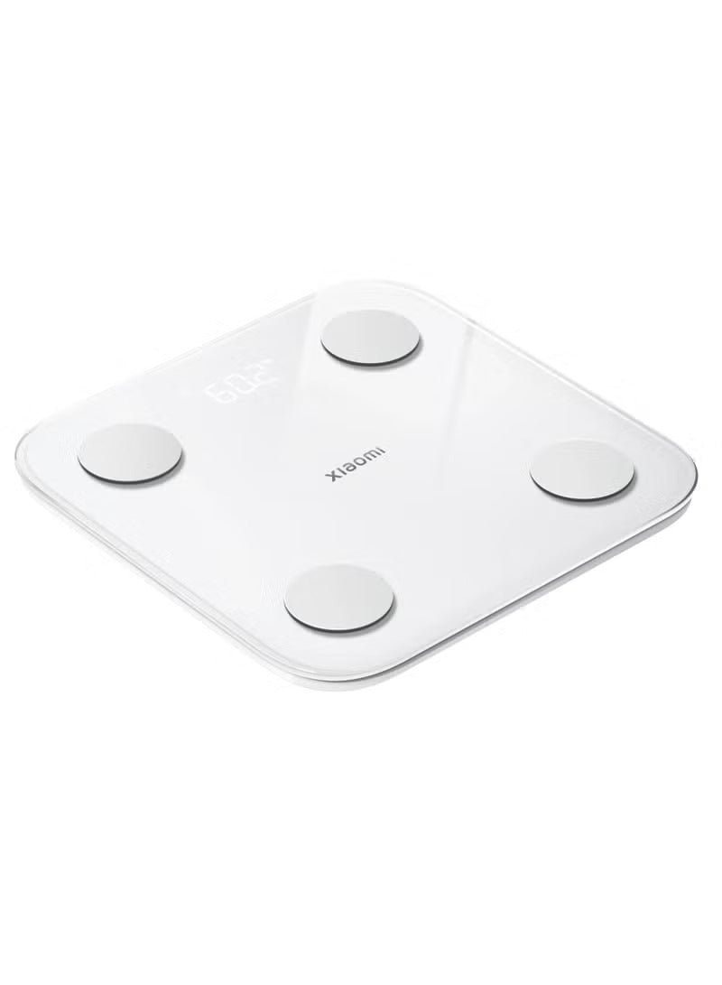 Xiaomi body composition smart scale in sleek white design with four sensors for accurate measurements