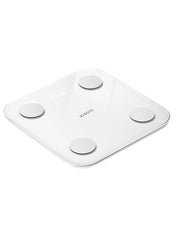Xiaomi body composition smart scale in sleek white design with four sensors for accurate measurements