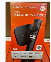 Xiaomi Mi Box S 2nd Gen 4K streaming device with remote control and Google TV support in retail packaging