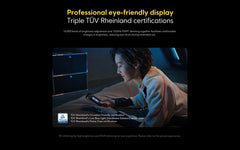 POCO X7 Pro global version smartphone held by person reading in dim bedroom highlighting eye friendly display and TUV certification