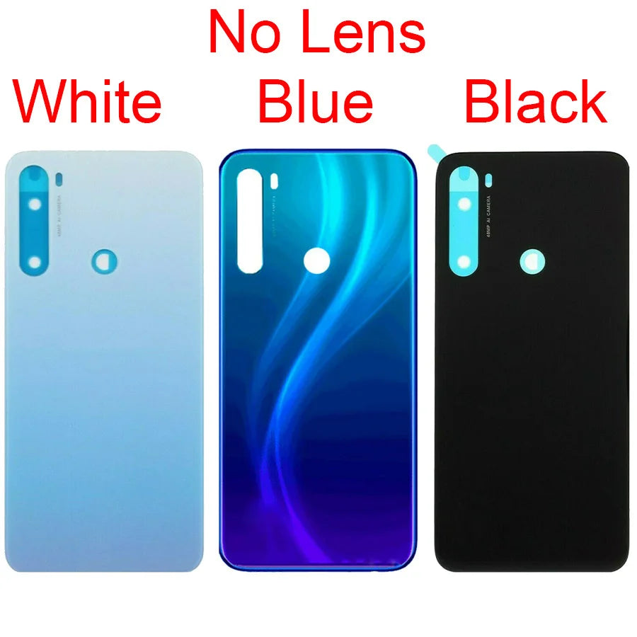 Redmi Note 8T battery cover replacement Mumzar white blue and black back covers no lens included