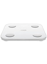 White smart body scale side view with four feet and low profile platform