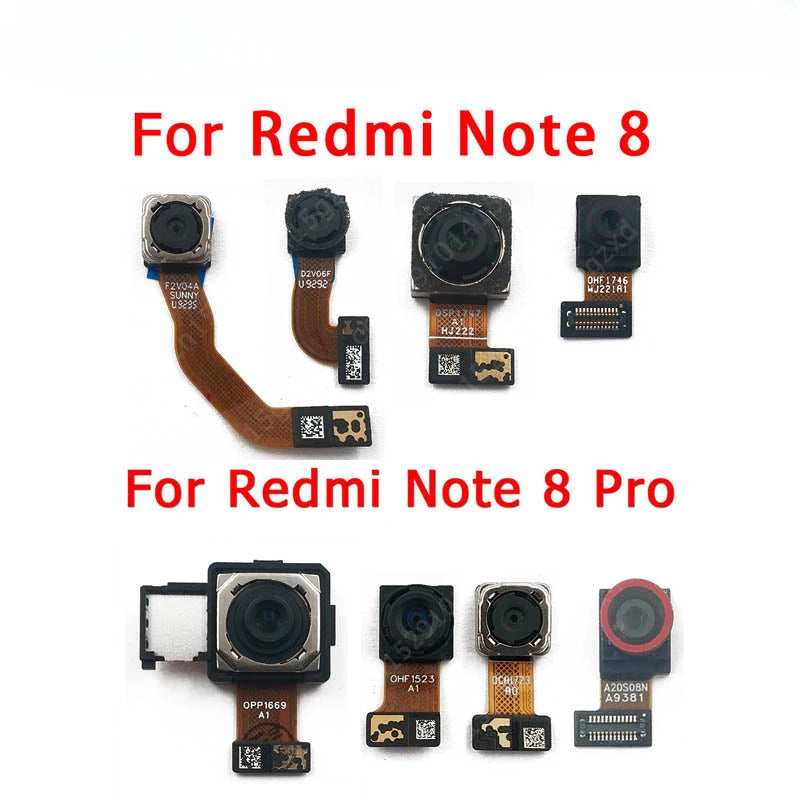 Mumzar Xiaomi Redmi Note 8 Pro camera replacement set showing multiple front and rear camera modules