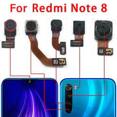 Xiaomi Redmi Note 8 Pro camera replacement set showing multiple rear and front camera modules for repair