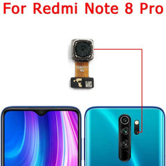 Xiaomi Redmi Note 8 Pro camera replacement rear camera module shown beside phone front and back for repair