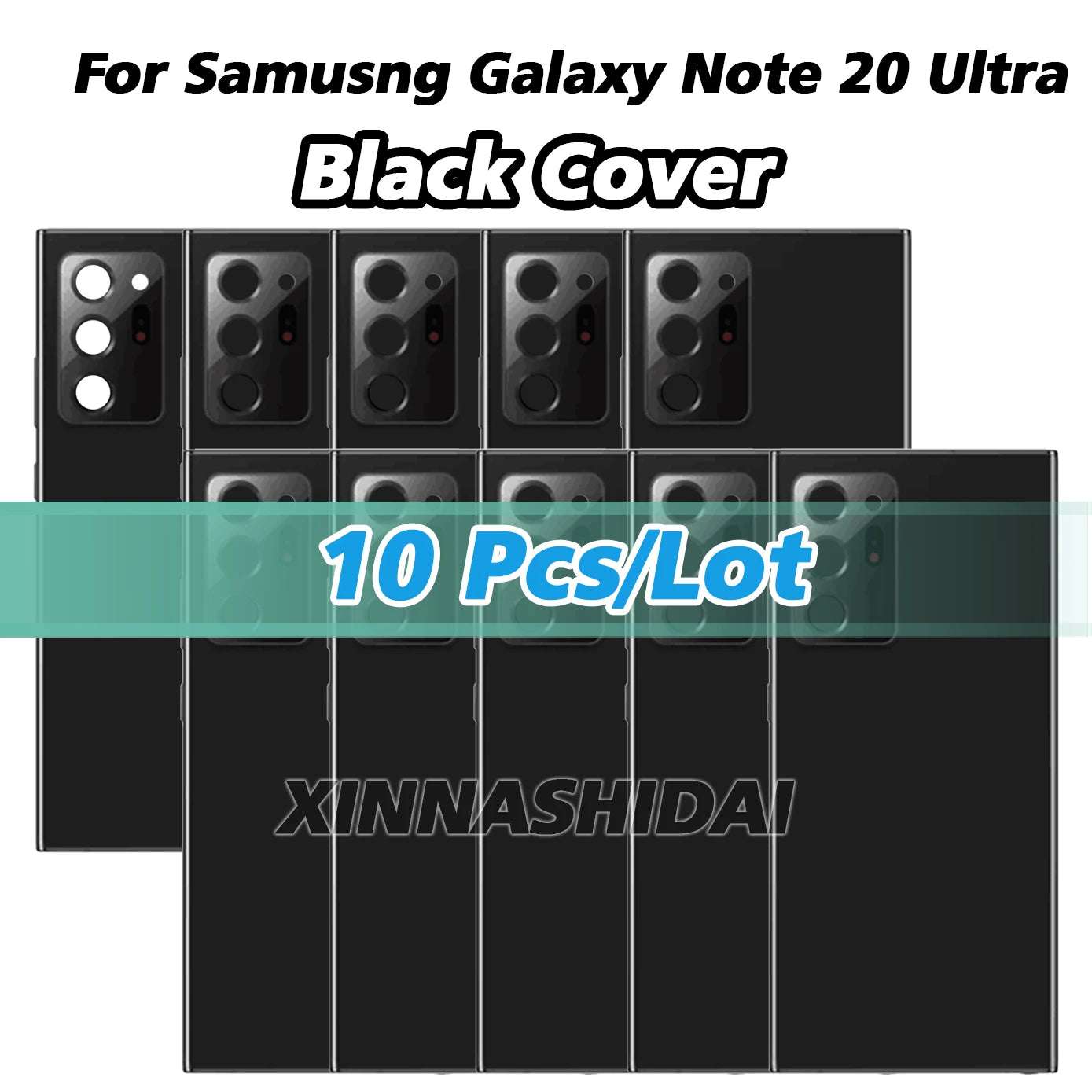 Mumzar Samsung Galaxy Note20 Ultra back cover black pack of 10 slim protective replacement backs with camera cutouts