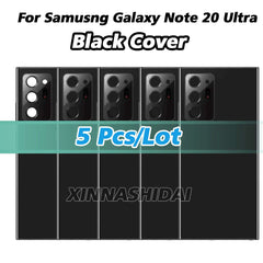 Pack of 5 black Samsung Galaxy Note20 Ultra back cover phone shells with camera lens cutouts