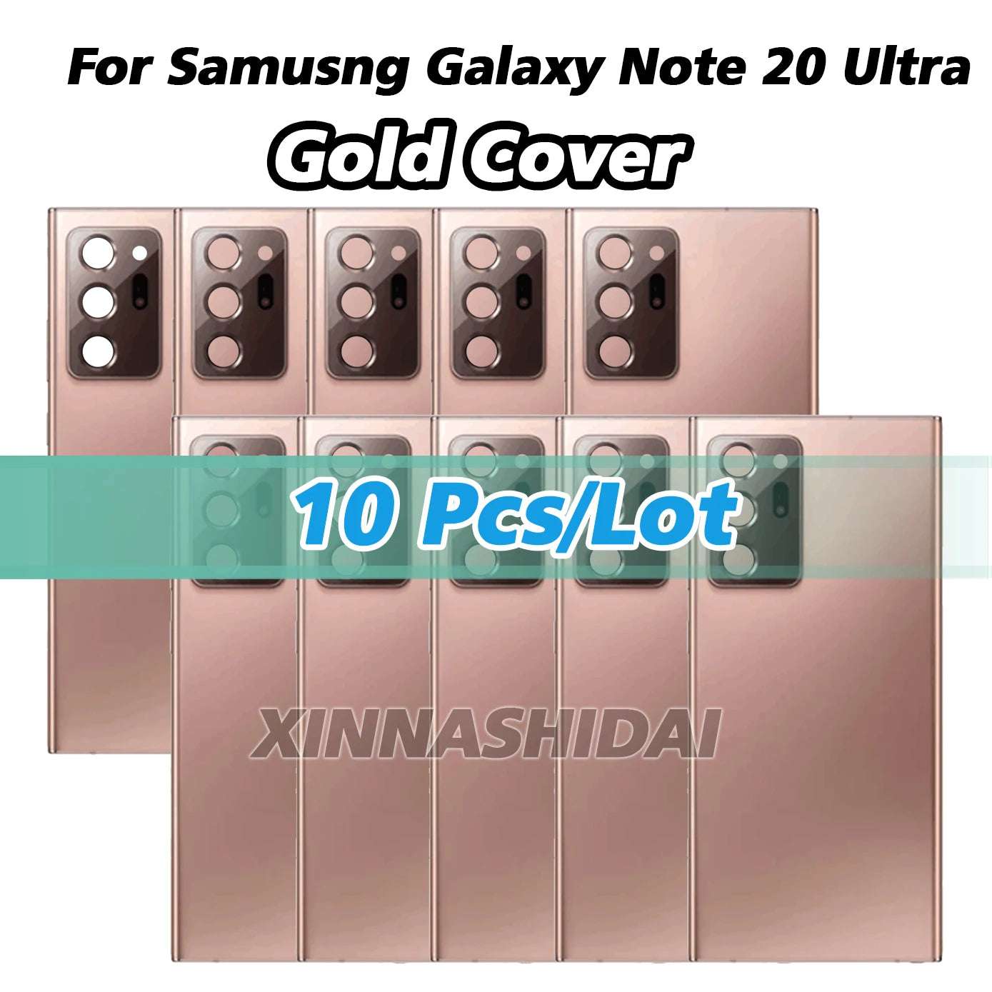 Mumzar Samsung Galaxy Note20 Ultra back cover gold replacement panels 10 pcs lot with camera cutouts