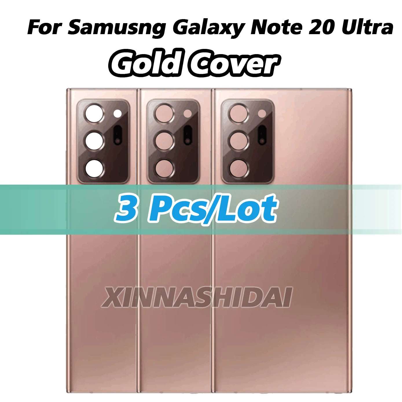 Mumzar Samsung Galaxy Note20 Ultra back cover gold triple pack metallic protective camera lens cutouts