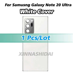 Samsung Galaxy Note20 Ultra back cover white transparent replacement panel with camera cutouts single piece