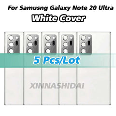 Samsung Galaxy Note20 Ultra back cover white pack of 5 replacement rear panels with camera cutouts