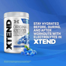 Zero Sugar BCAA powder tub for workouts, Blue Raspberry Ice, 7g BCAA
