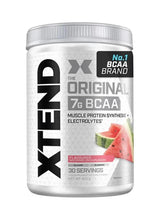 BCAA electrolyte supplement jar, The Original 7g BCAA, watermelon flavor label