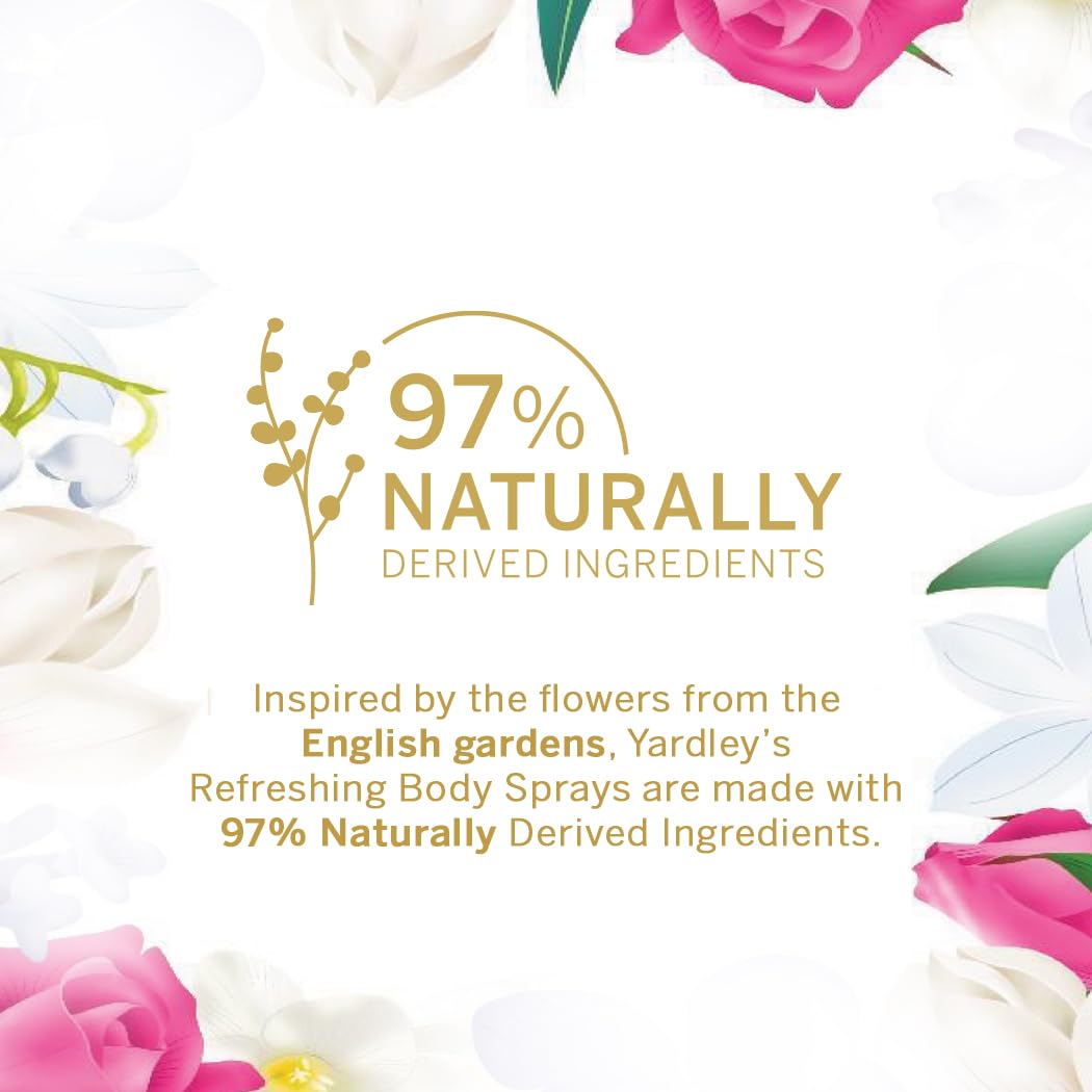 Yardley London English Rose gift set highlighting 97 percent naturally derived ingredients inspired by English gardens