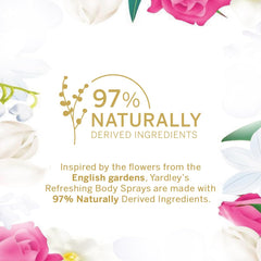 Yardley London English Rose gift set highlighting 97 percent naturally derived ingredients inspired by English gardens