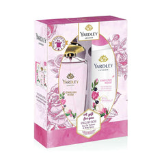 Yardley London English Rose gift set with eau de toilette and body spray in floral packaging