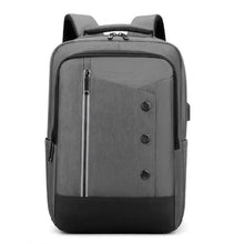 Large capacity travel backpack with front panel zipper and two pockets, dark gray