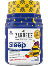 Zarbee's children's sleep gummies bottle with melatonin, strawberry flavor, 60 gummies