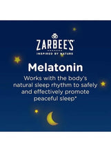 Zarbee's melatonin sleep gummies label with moon and star graphics